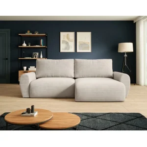 Hoekslaapbank Poss L beige rechts Hoekslaapbank Poss L beige rechts