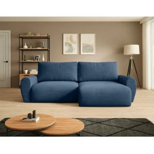 Hoekslaapbank Poss L donkerblauw rechts Hoekslaapbank Poss L donkerblauw rechts
