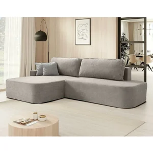 Hoekslaapbank Gavi cappuccino fluweel links Hoekslaapbank Gavi cappuccino fluweel links