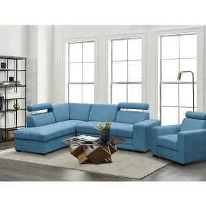 Hoekslaapbank Roma blauw links Hoekslaapbank Roma blauw links