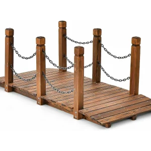 Houten brug met leuning, tuinbrug, vijverbrug, sierbrug, belastbaar tot 120 kg, decoratieve brug voor tuin, vijver, 151 x 67 x 55 cm Houten brug, sierbrug (bruin) Houten brug met leuning, tuinbrug, vijverbrug, sierbrug, belastbaar tot 120 kg, decoratieve brug voor tuin, vijver, 151 x 67 x 55 cm Houten brug, sierbrug (bruin)