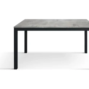 Houten tafel, afwerking grijs, frame antraciet metaal 110×68 – RAVENNA Houten tafel, afwerking grijs, frame antraciet metaal 110×68 – RAVENNA