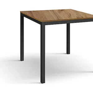 Houten tafel, antraciet metalen frame 80×80 – RAVENNA Houten tafel, antraciet metalen frame 80×80 – RAVENNA