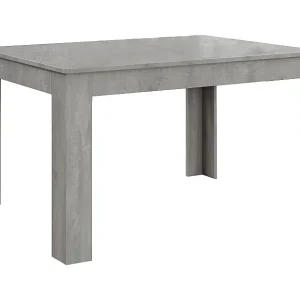 Houten tafel, cementgrijs afgewerkt, uitschuifbaar 120×80 – 170×80 – LIPARI