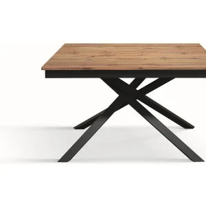 Houten tafel, eiken effect, antraciet onderstel, ext.120×80-170x80cm – VOLPAIA Houten tafel, eiken effect, antraciet onderstel, ext.120×80-170x80cm – VOLPAIA