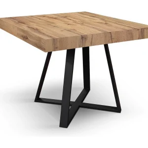 Houten tafel, eiken effect, antraciet onderstel, lengte 95×90-145x90cm – FORTE DEI MARMI Houten tafel, eiken effect, antraciet onderstel, lengte 95×90-145x90cm – FORTE DEI MARMI