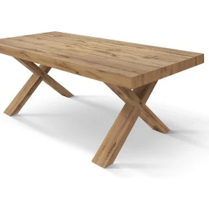 Houten tafel in eiken-effect, witte poten, 180×90-260x90cm – AMALFI Houten tafel in eiken-effect, witte poten, 180×90-260x90cm – AMALFI