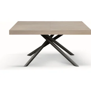 Houten tafel, parel iep, antraciet onderstel, ext.160×90-240x90cm – CARRARA Houten tafel, parel iep, antraciet onderstel, ext.160×90-240x90cm – CARRARA
