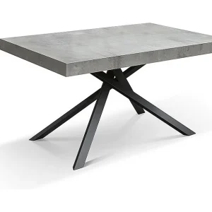 Houten tafel, afwerking cementgrijs, antraciet onderstel, uitschuifbaar 140×90 – FORTE DEI MARMI Houten tafel, afwerking cementgrijs, antraciet onderstel, uitschuifbaar 140×90 – FORTE DEI MARMI