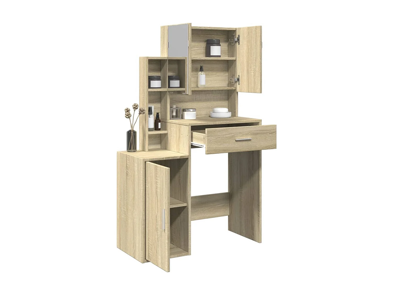 Kaptafel met kastje 80x35x132 cm sonoma eikenkleurig