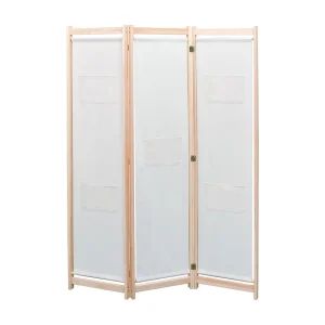 Kamerscherm met 3 panelen 120x170x4 cm stof crème