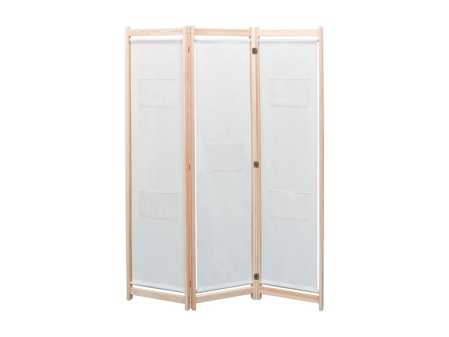 Kamerscherm met 3 panelen 120x170x4 cm stof crème