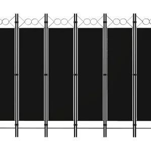 Kamerscherm met 6 panelen 240×180 cm zwart Kamerscherm met 6 panelen 240×180 cm zwart