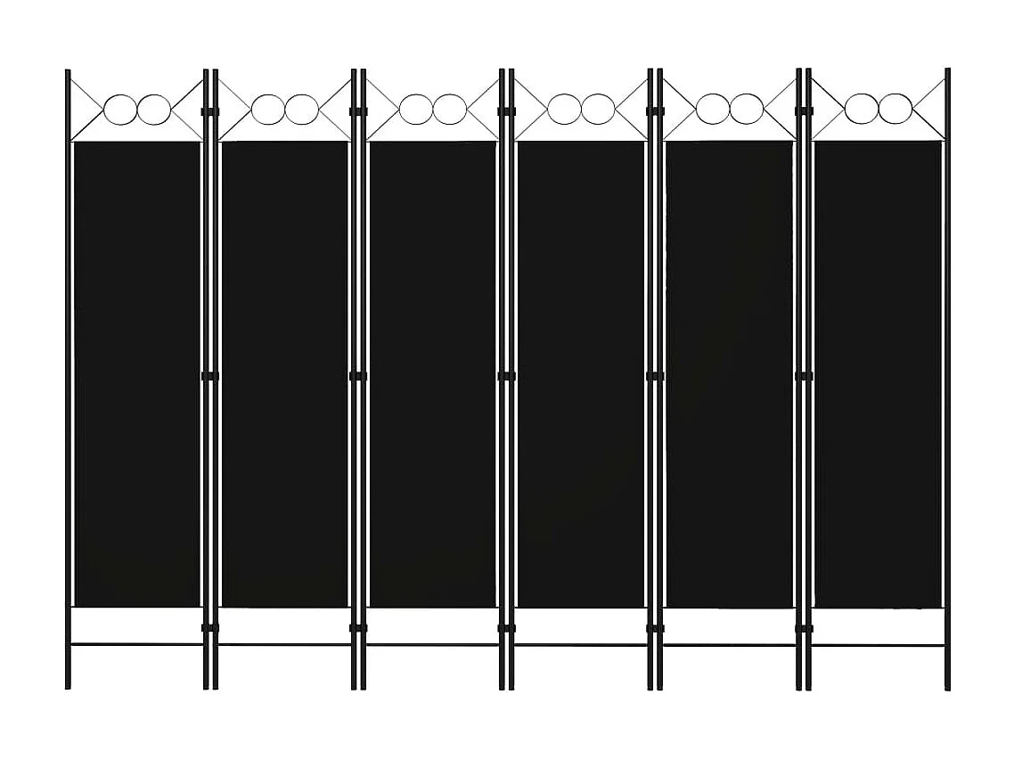 Kamerscherm met 6 panelen 240x180 cm zwart
