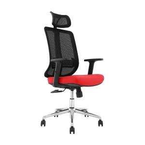 In hoogte verstelbare bureaustoel – stof & mesh – zwart & blauw – AMANE In hoogte verstelbare bureaustoel – stof & mesh – zwart & blauw – AMANE