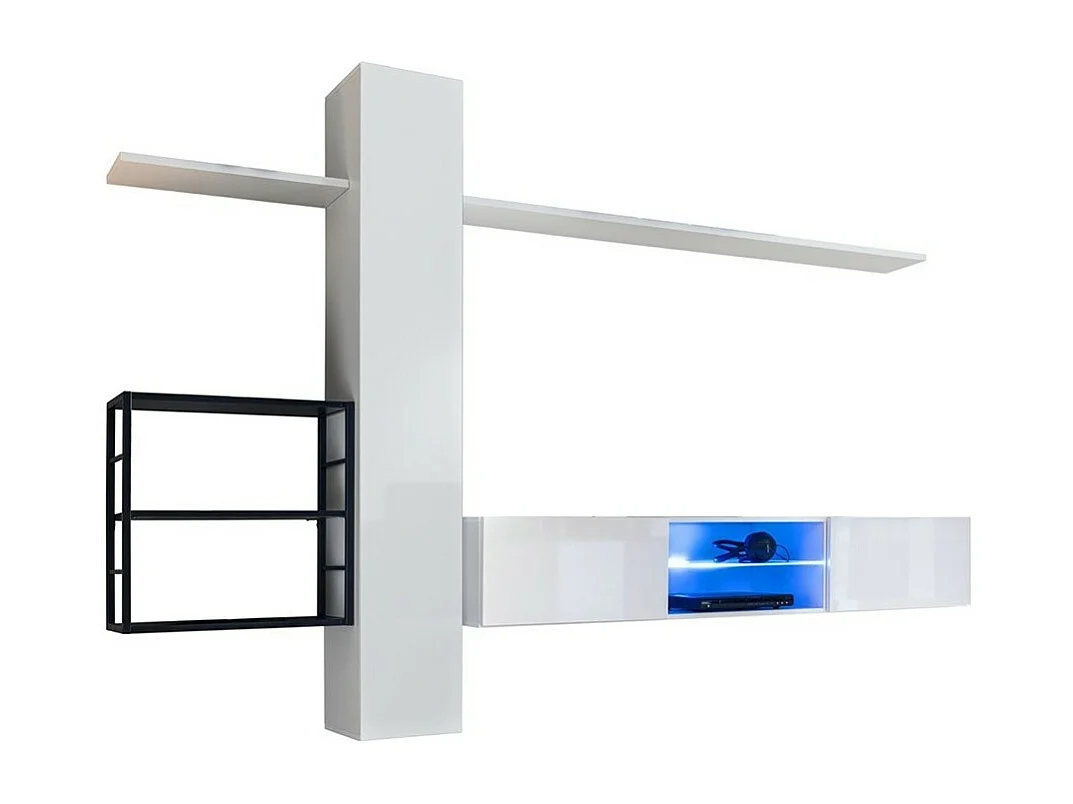 Industriële stijl woonkamer meubelset SWITCH M5. Kleur: wit.