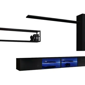 Industriële stijl woonkamermeubelset SWITCH M4. Kleur zwart. Industriële stijl woonkamermeubelset SWITCH M4. Kleur zwart.