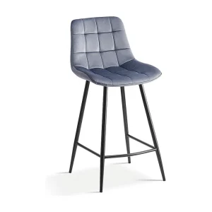 Counterstoel JUTE – Donkergrijs fluweel – Metalen poten – Hoogte 95 cm – Hedendaagse stijl