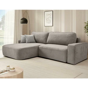 Hoekslaapbank Torre beige fluweel links