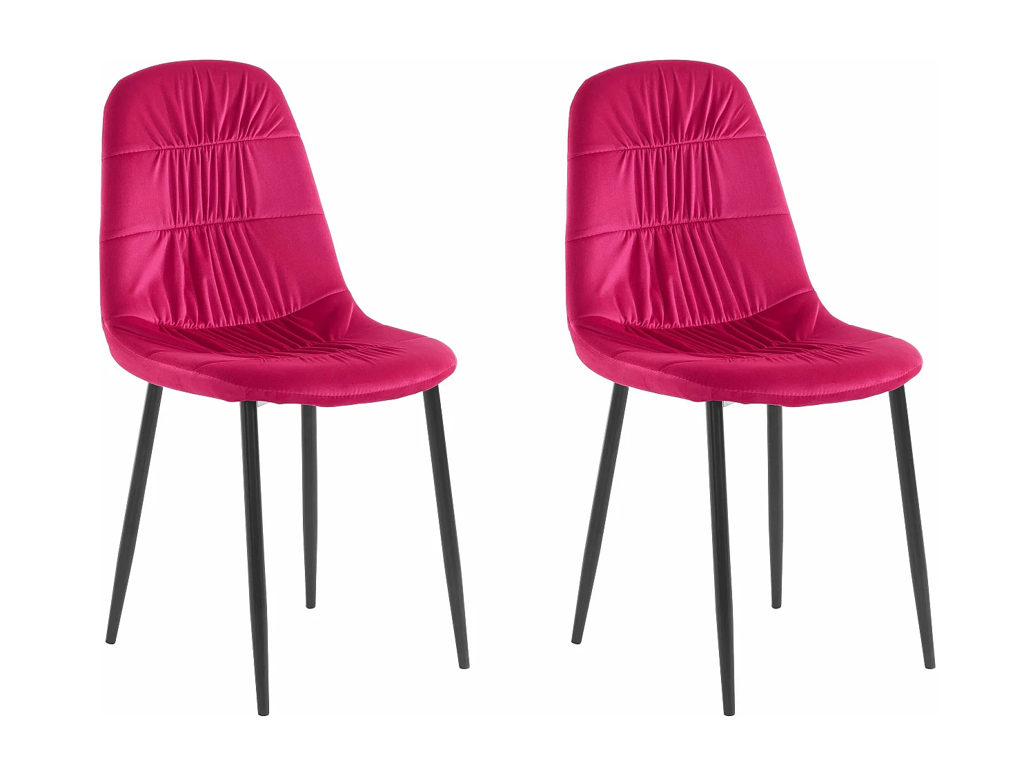 Joel | Eetkamerstoel in Roze Fluweel / Zwarte Poten, 2 Pak