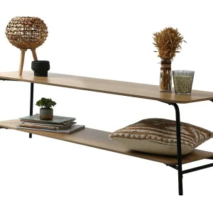 Meubel TV industriële stijl collectie PAGNOL – Kleur licht eiken, afmetingen 150x40xH44 cm Meubel TV industriële stijl collectie PAGNOL – Kleur licht eiken, afmetingen 150x40xH44 cm