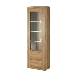 Vitrinekast hoog design 1 deur, collectie SANTIAGO. Kleur eiken Vitrinekast hoog design 1 deur, collectie SANTIAGO. Kleur eiken