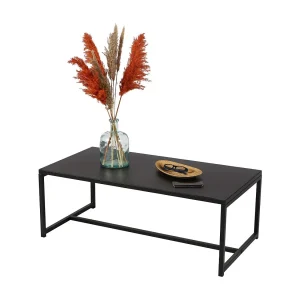 Industriële stijl salontafel collectie SOHO – Kleur zwart, afmetingen 100x50x36 cm