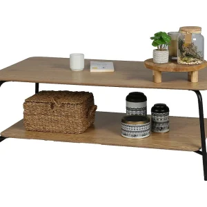 Salontafel in industriële stijl uit de collectie PAGNOL – Licht eiken kleur, afmetingen 110x60xH44 cm Salontafel in industriële stijl uit de collectie PAGNOL – Licht eiken kleur, afmetingen 110x60xH44 cm