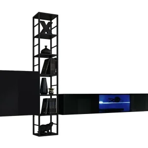 Industriële stijl woonkamermeubelset SWITCH M6. Kleur zwart. Industriële stijl woonkamermeubelset SWITCH M6. Kleur zwart.