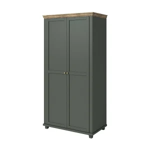 Kast 110×220 met 2 deuren. Kleur groen en eiken. Collectie ASSIA