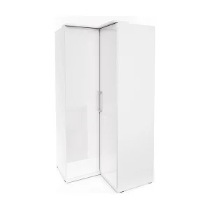 Hoekkast voor dressing uit de MODULO collectie, kleur wit met inbegrepen LED-verlichting.