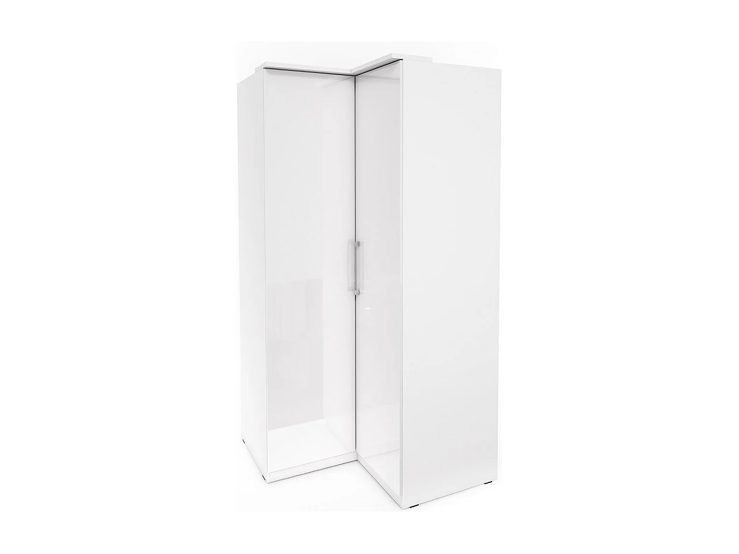 Hoekkast voor dressing uit de MODULO collectie, kleur wit met inbegrepen LED-verlichting.