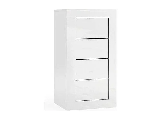 Kast met 4 laden, breedte 42cm, collectie ISORA. Kleur glanzend wit