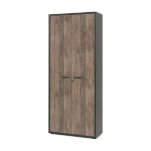 Kantoorkast SOON – 2 deuren en 5 planken – Verouderde eik & zwart – L90 x H216 x D40 cm Kantoorkast SOON – 2 deuren en 5 planken – Verouderde eik & zwart – L90 x H216 x D40 cm