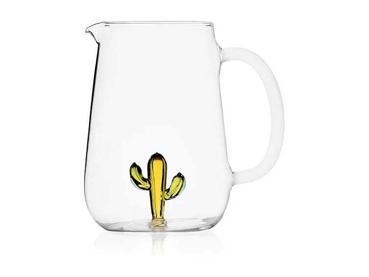 Kan van borosilicaatglas, Cactus, groen/amber 1000 ml, Desert Plants