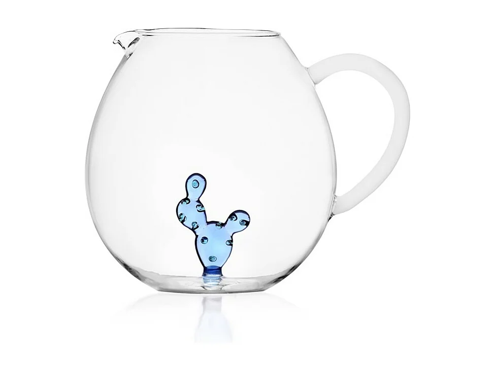 Kan van borosilicaatglas, Cactus, blauw 1000 ml, Desert Plants