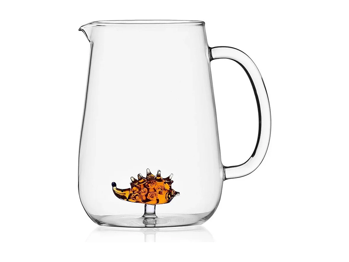 Kan van borosilicaatglas, Egel, bruin 1500 ml, Animal Farm