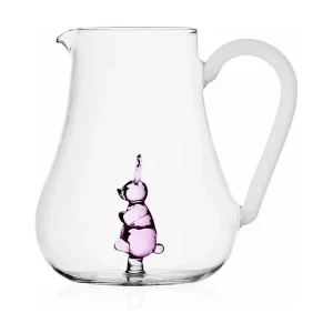 Kan van borosilicaatglas, Konijn, roze 1500 ml, Animal Farm Kan van borosilicaatglas, Konijn, roze 1500 ml, Animal Farm
