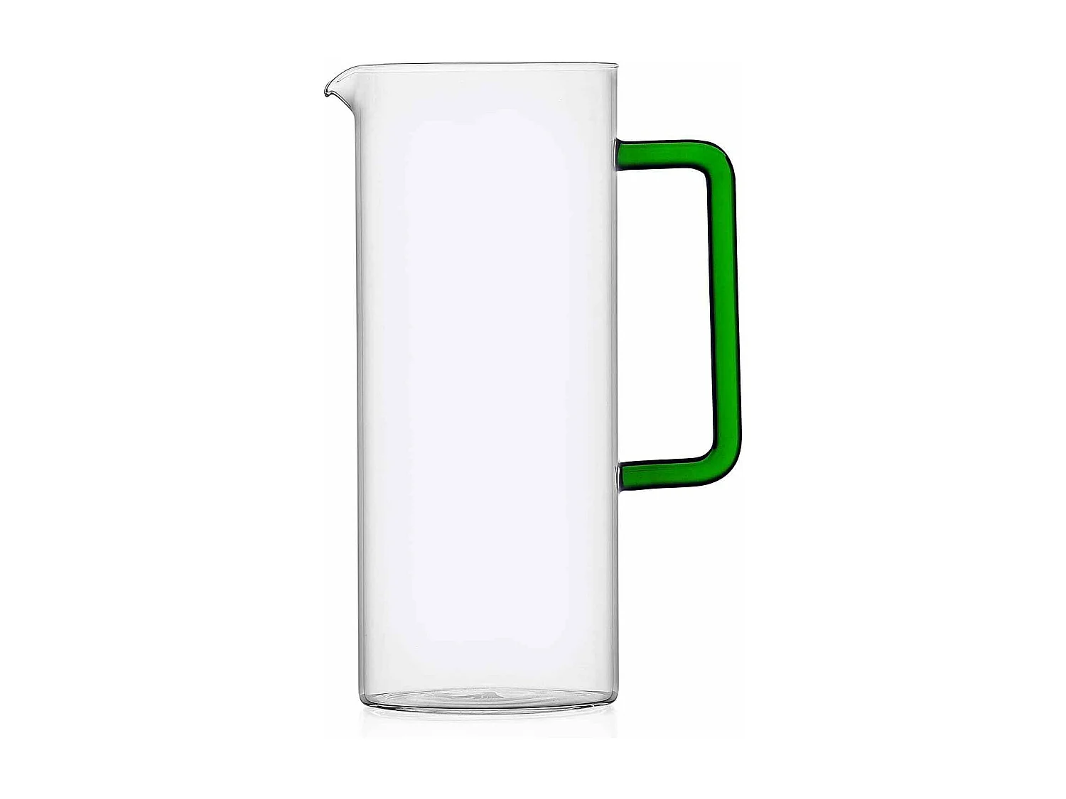 Kan van handgeblazen glas transparant/groen 1200 ml, Tube