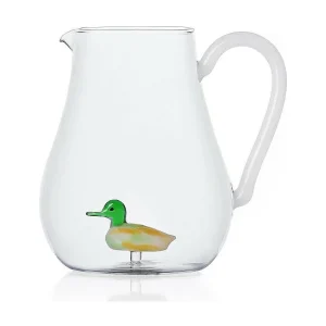 Kan van borosilicaatglas, Eend, groen/geel 1500 ml, Animal Farm Kan van borosilicaatglas, Eend, groen/geel 1500 ml, Animal Farm