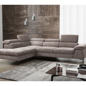 Hoekslaapbank SEPINA van PASCAL MORABITO – Stof – Taupe – Hoek links – Koop nu online