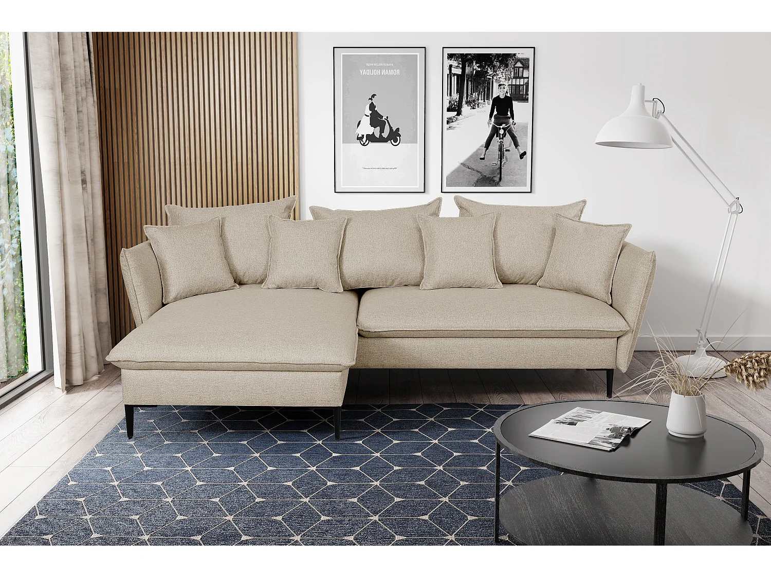 Hoekslaapbank LAZARE van PASCAL MORABITO - Stof - Beige - Hoek links - Koop nu online