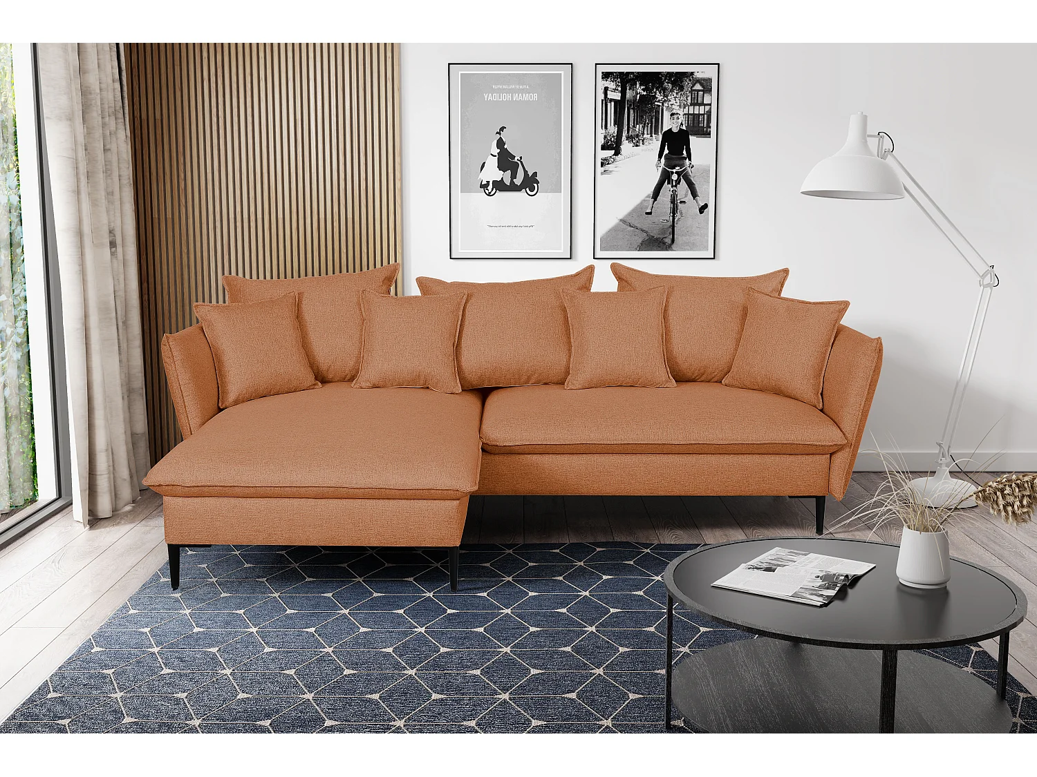 Hoekslaapbank LAZARE van PASCAL MORABITO - Stof - Oranje - Hoek links - Koop nu online