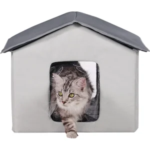 Kattenhuis, SucceBuy Verwarmd Kattenhuis, Opvouwbaar Kattenverblijf met Verwarmingsmat, Grijs, Maat M Kattenhuis, SucceBuy Verwarmd Kattenhuis, Opvouwbaar Kattenverblijf met Verwarmingsmat, Grijs, Maat M