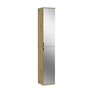 Kast met 2 deuren en spiegel – Licht eiken – BODITE Kast met 2 deuren en spiegel – Licht eiken – BODITE