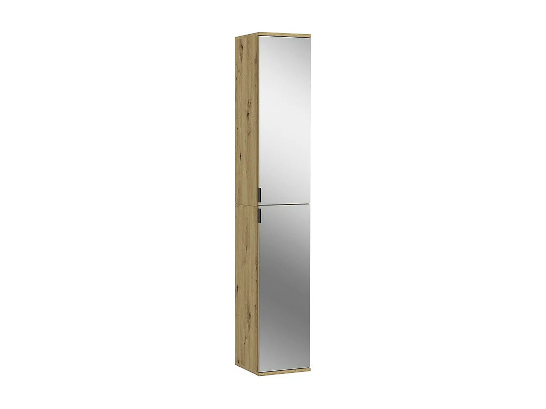 Kast met 2 deuren en spiegel – Licht eiken – BODITE