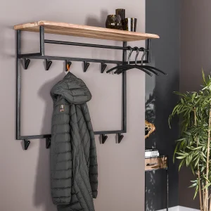 Kapstok Edge Hoog – 12 Haken – Hoedenplank – Massief Acaciahout – 100x33x80 Kapstok Edge Hoog – 12 Haken – Hoedenplank – Massief Acaciahout – 100x33x80