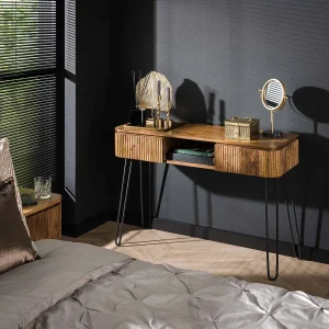 Kaptafel Wave – 2 Lades – Mangohout – Zandkleur Kaptafel Wave – 2 Lades – Mangohout – Zandkleur