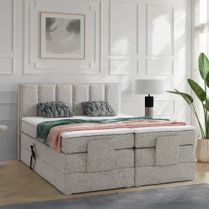 Set complete elektrische boxspring 2 x 90 x 200 cm – Beige stof – KALASI van PALACIO Set complete elektrische boxspring 2 x 90 x 200 cm – Beige stof – KALASI van PALACIO