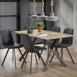 Industriele Eetkamertafel – Ovaal Blad – Zwart Gepoedercoat Frame – 160x90x76 Industriele Eetkamertafel – Ovaal Blad – Zwart Gepoedercoat Frame – 160x90x76